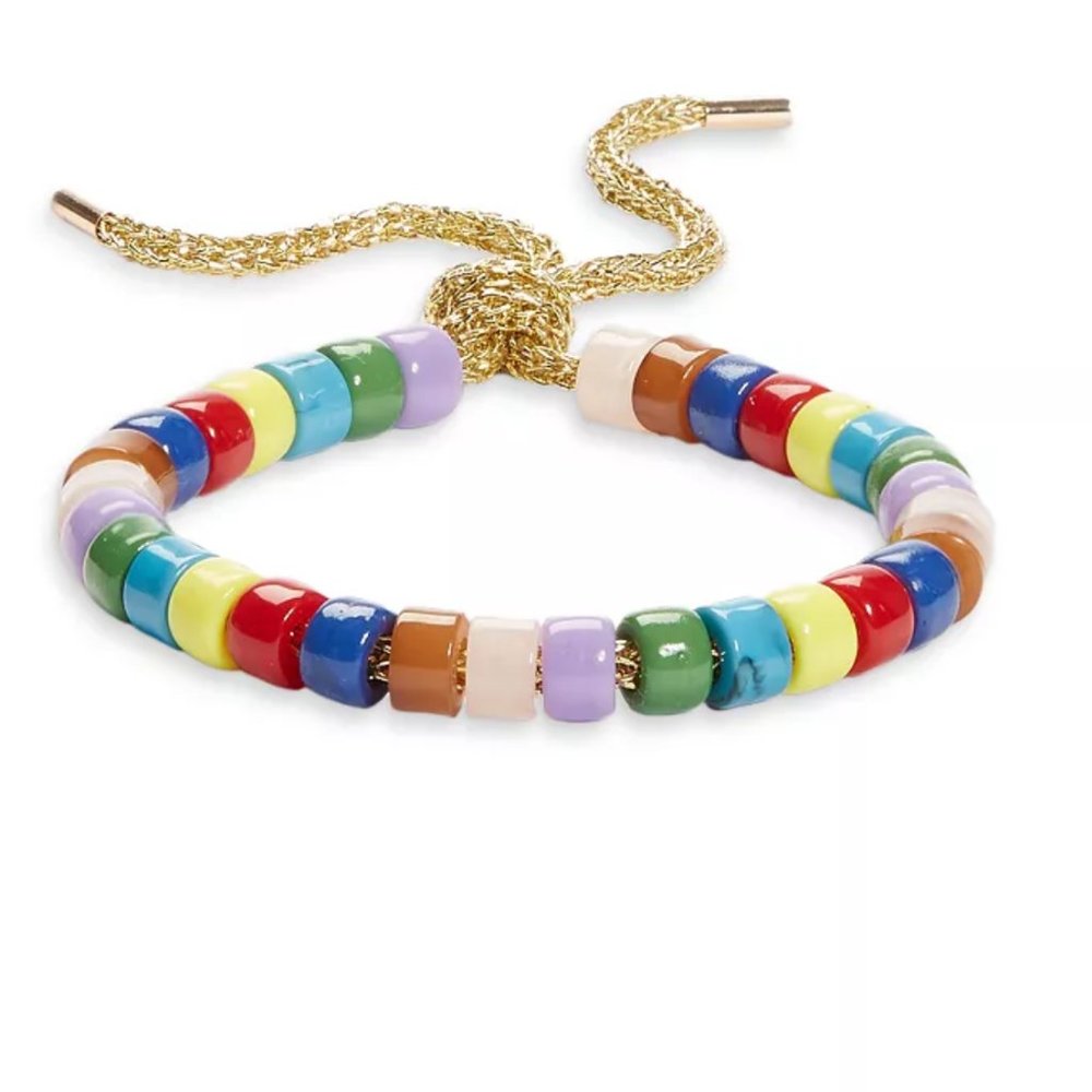 NWT AQUA Multicolor Beaded Camp Bracelet